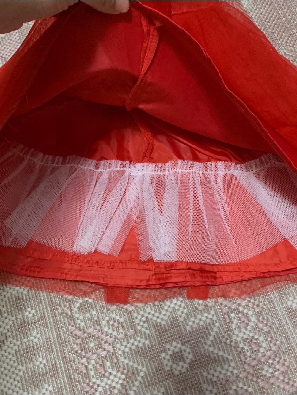 Elegant Red Bow Tulle Kids Dress - Picture 5 of 6
